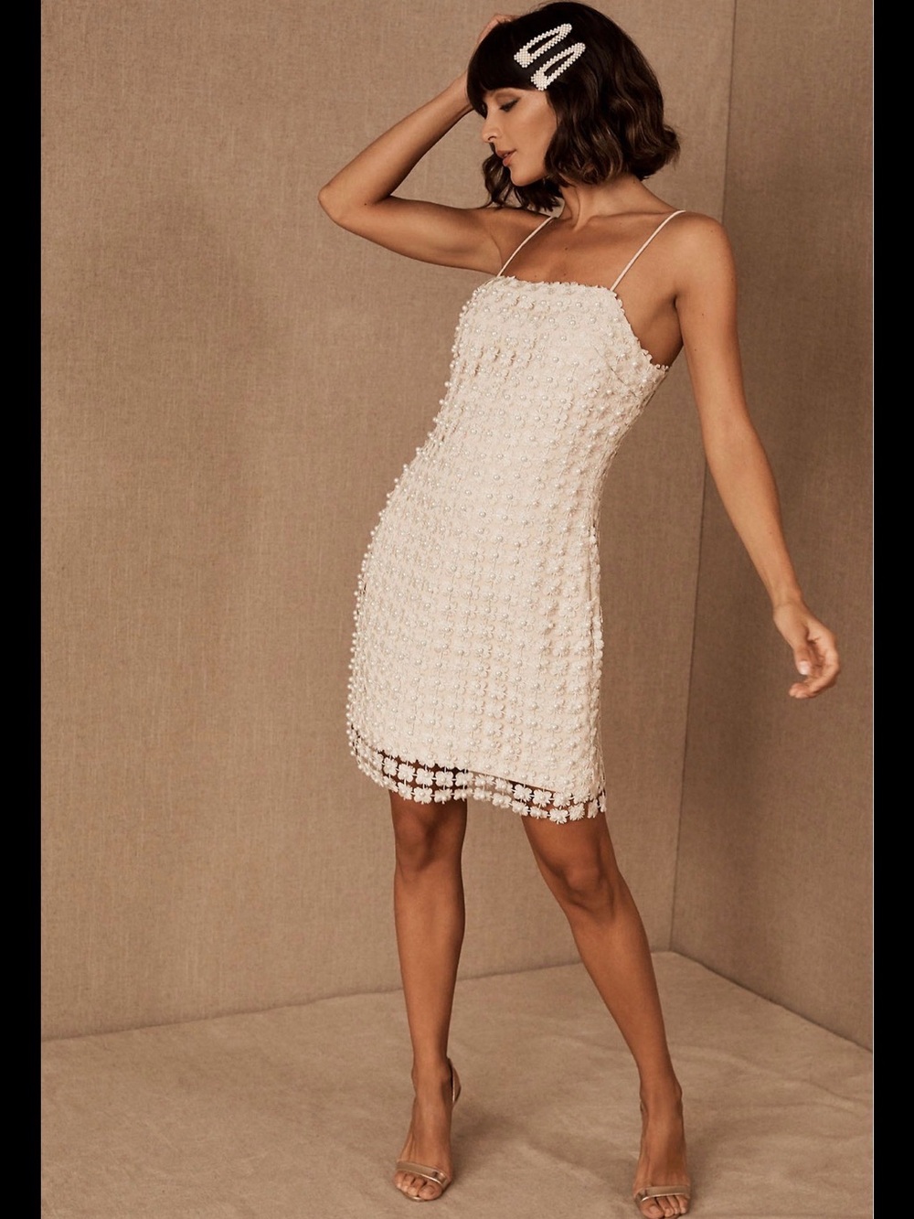 ELLIATT BHLDN Champagne Pearls Marilyn Mini Dress Rosay Dress M